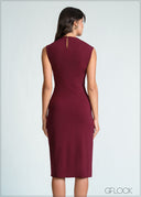 Trim Detailed Sleeveless Midi Dress - 170726