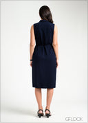 Sleeveless Midi Shirt Dress - 050925