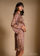 Long Sleeve Wrap Mini Dress - 240426