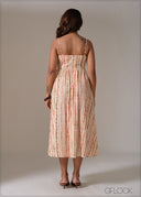 V-Neck Flared Dress - 111225