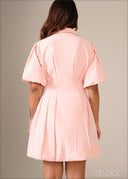 Pleated Short Dress - 130326