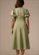 Puff Sleeve Dress - 031026