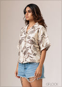 Cuban Collar Printed Shirt - 010626