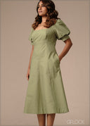 Puff Sleeve Dress - 031026