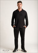 Half Placket Long Sleeve Shirt - 171024