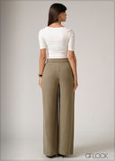 Belt Detailed Flare Pant - 250526
