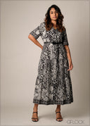 Printed Tiered Dress - 270326