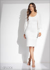 Bishop Sleeve Bodycon Dress - 070823