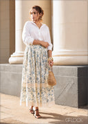 Lace Insert Skirt - 140926