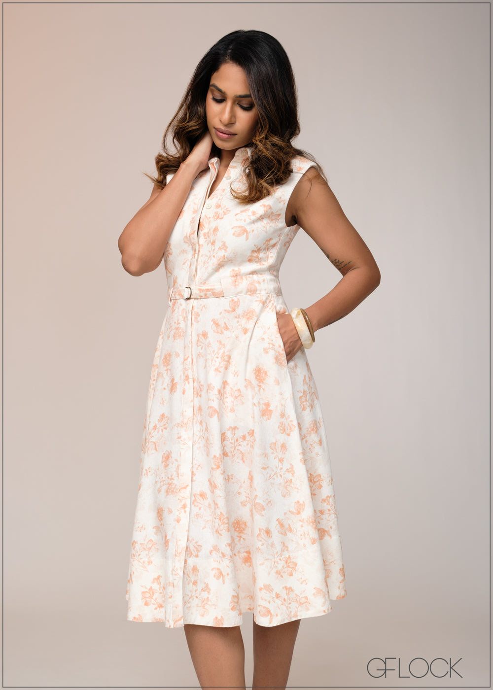 Printed Shirt Dress - 031125