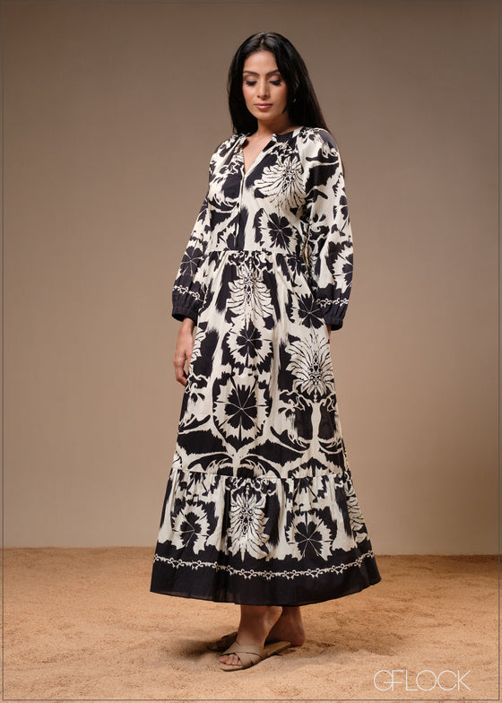 Printed Maxi Dress - 100425I