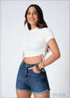 Ruched Crop Top - 020924