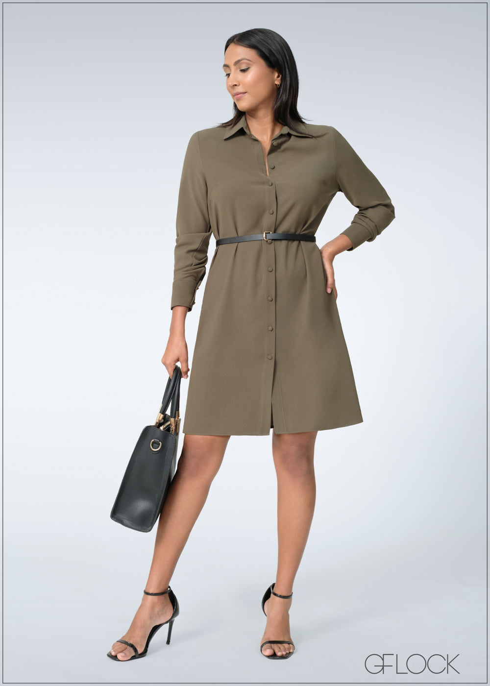 Long Sleeve Shirt Dress - 200625