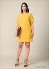 Short Sleeve Shift Dress - 170424 - 02