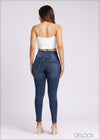 Mid Blue High Waist Jean - 200723