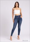 Mid Blue High Waist Jean - 200723