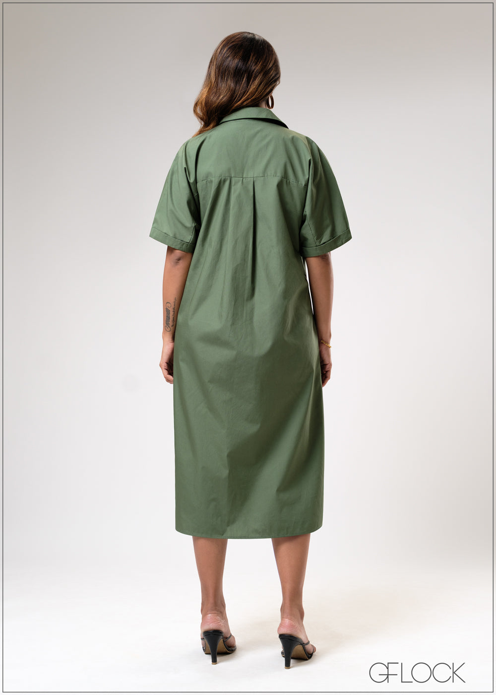 Button Down Shirt Dress - 310725