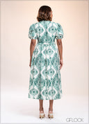 Printed Shirt Dress - 040825