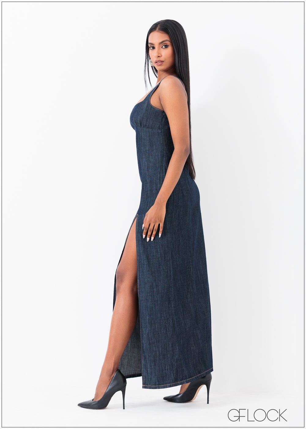 Denim Midi Dress - 250625
