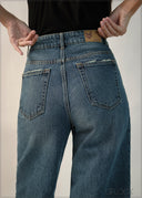 Mid Wash Wide Leg Jean - Long Length - 140326