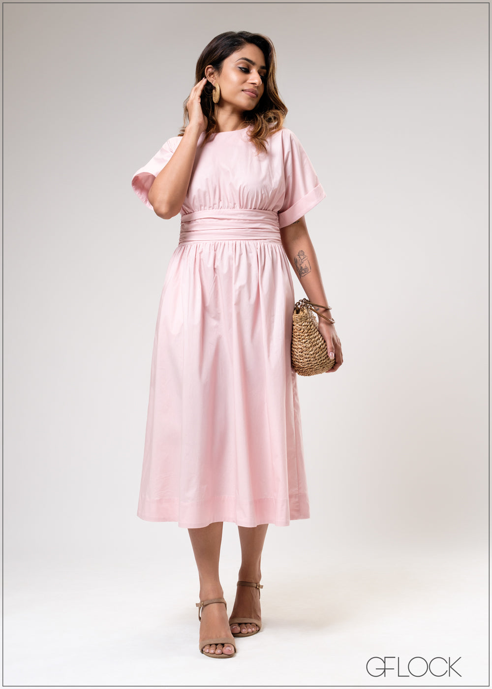 Waist Gathered Dress - 310725