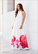 Floral Halter Neck Dress - 280723