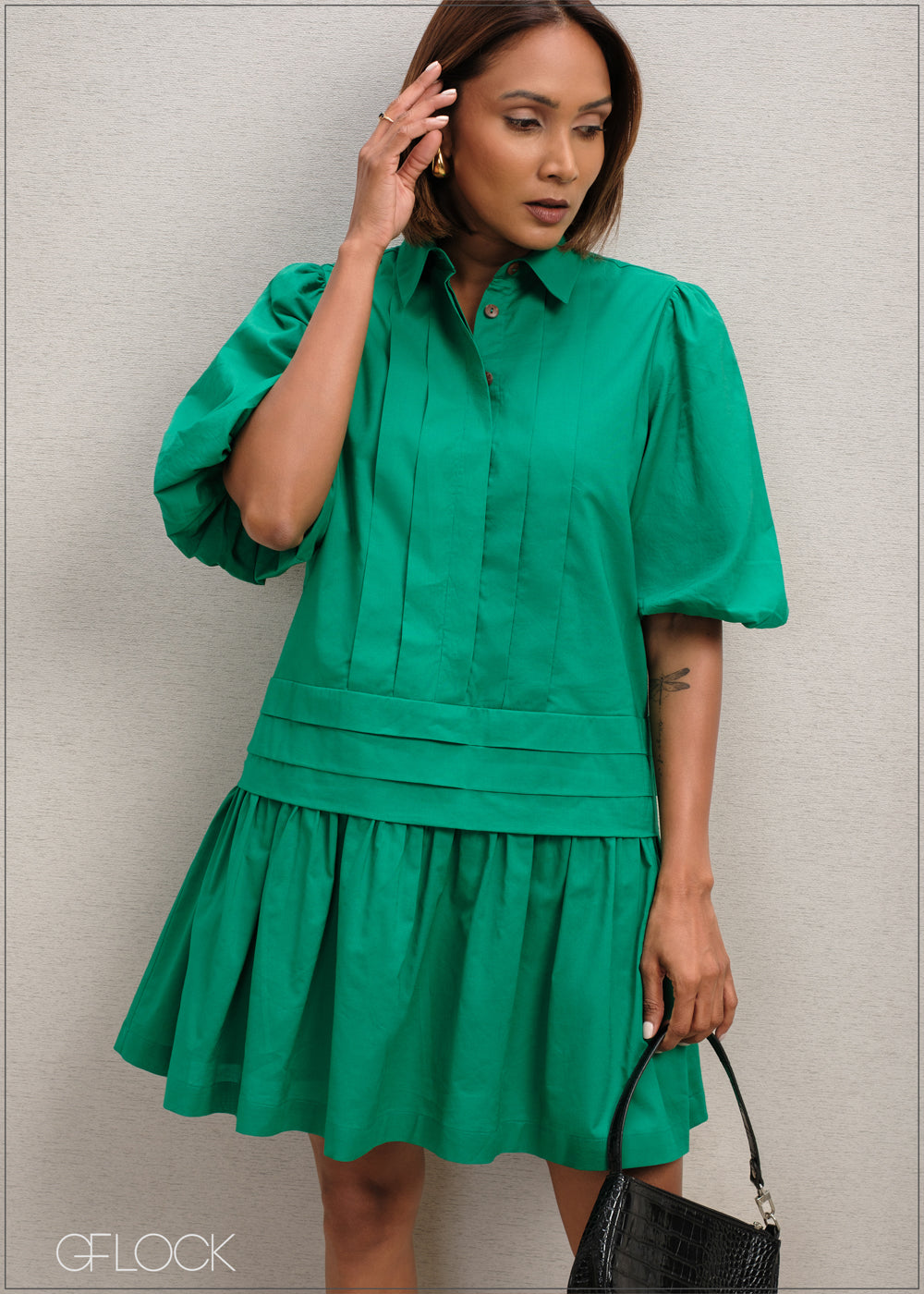 Relaxed Collared Mini Dress - 300625