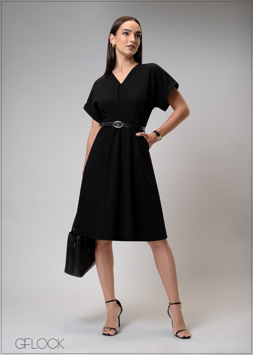 Front Pleat Dress - 210725