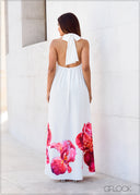 Floral Halter Neck Dress - 280723