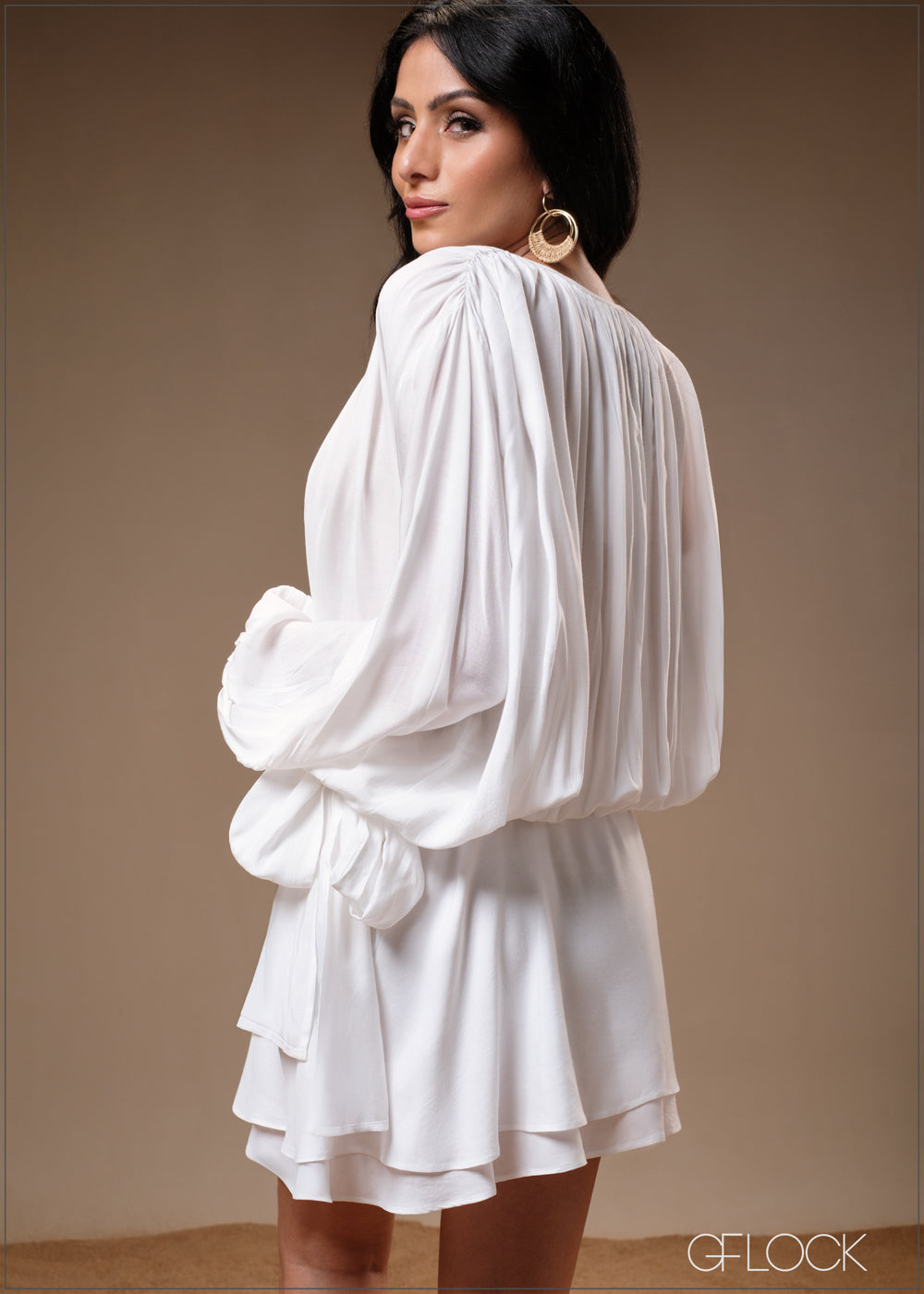 Tie Neck Mini Dress - 100425IE