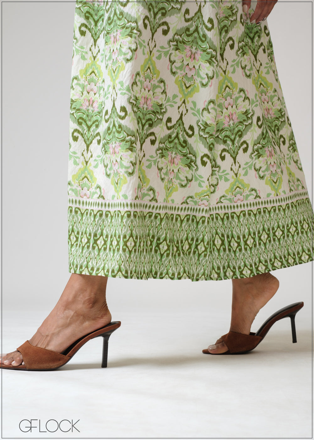 Border Printed Maxi Dress - 230625