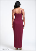 Sleeveless Pleated Detail Maxi Dress - 260525