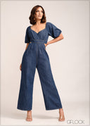 Mid Wash Dungaree - 150124