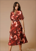 Tiered Midi Shirt Dress - 140826