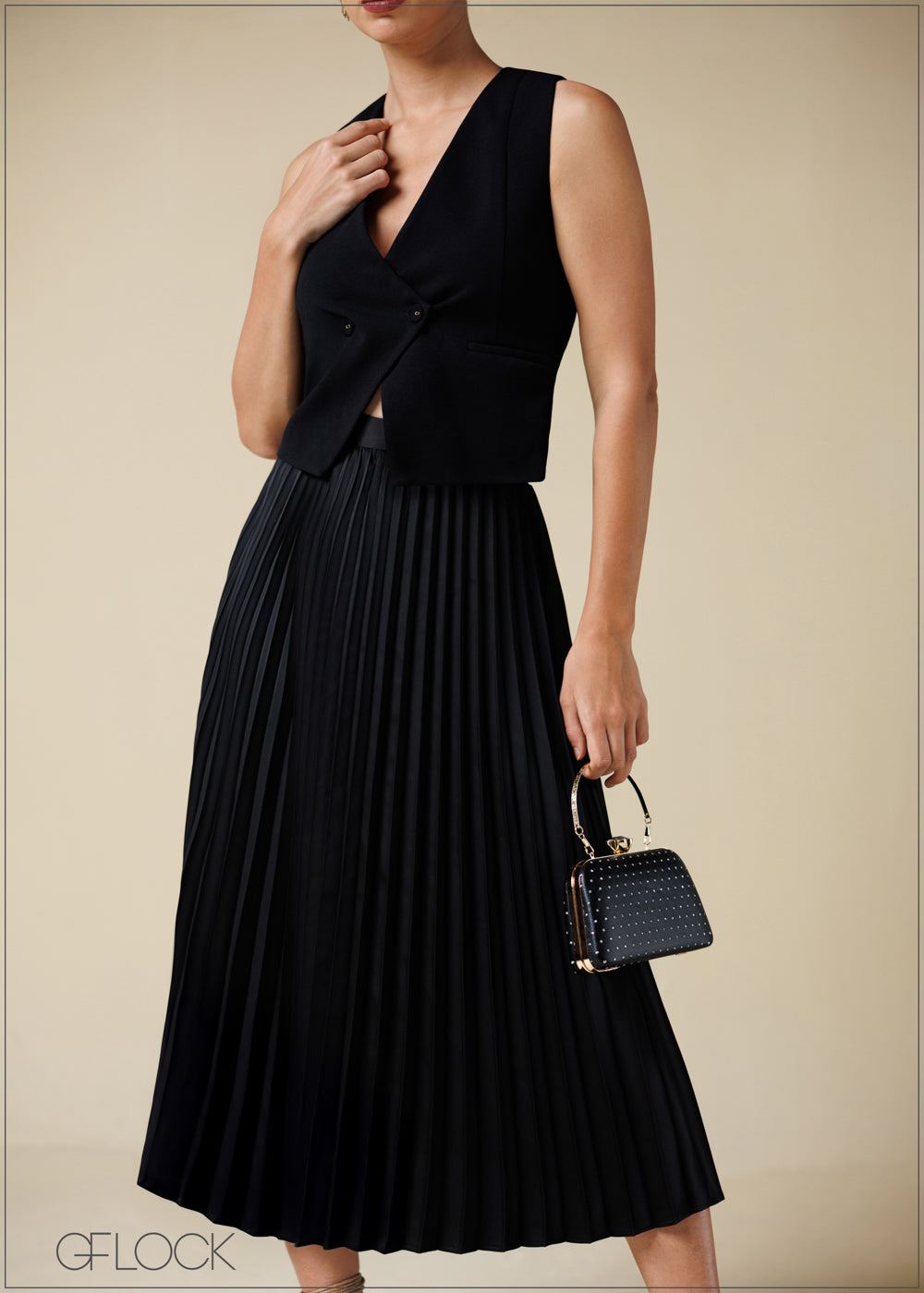 Pleated Midi Skirt - 250725