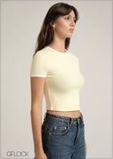 Contrast Piping Rib Top - 030826