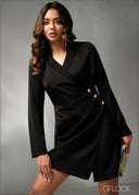 Pleat Detail Wrap Blazer Dress - 270625