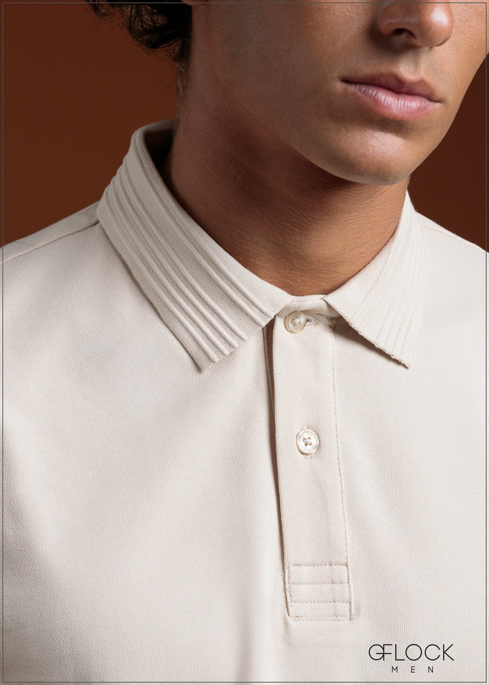 Embossed Collar Polo T-Shirt - 080425