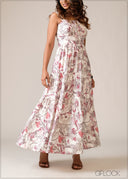 Pin Tuck Detailed Maxi Dress - 110526
