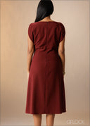 Petal Sleeve Midi Dress - 180926