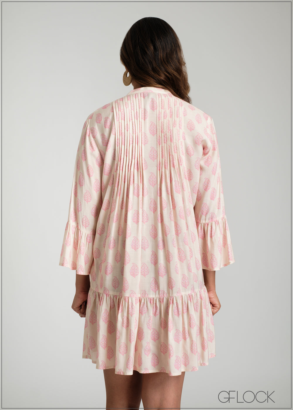 Pleat Detail Mini Dress - 100425I