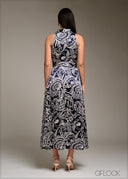 Sleeveless Midi Shirt Dress - 080925
