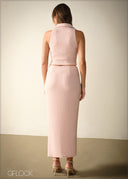 High Waist Midi Skirt - 271125