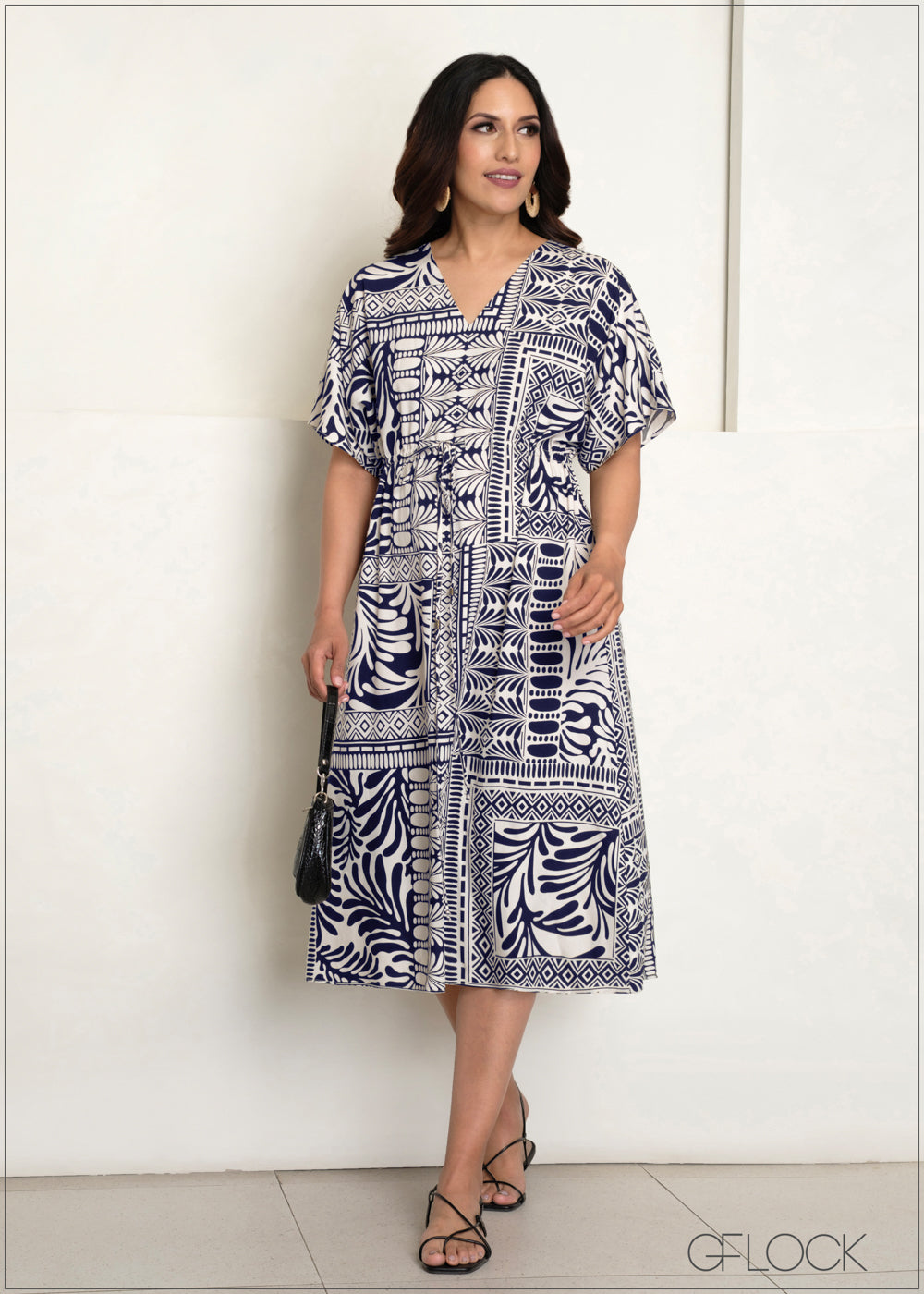 V-Neck Kaftan Dress - 140625