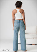 Mid Wash Bootcut Jean - Long Length - 230926D