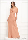 Cowl Neck Bais Tie Up Detailed Maxi Dress - 290923