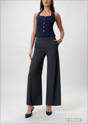 High Waist Straight Leg Pant - 230926W