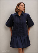 Relaxed Collared Mini Dress - 300625