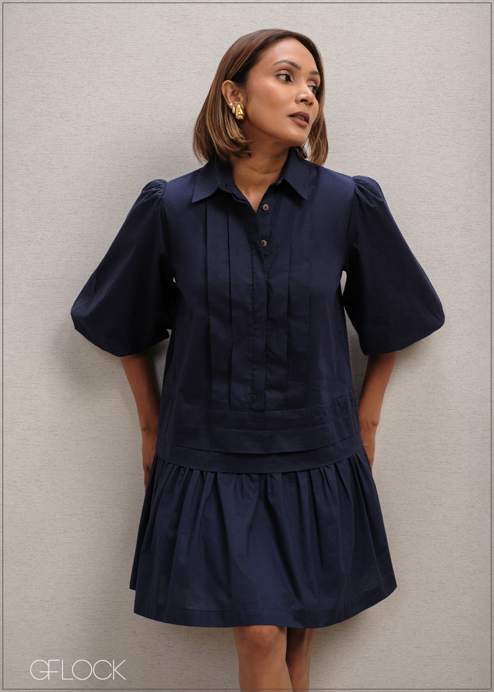 Relaxed Collared Mini Dress - 300625