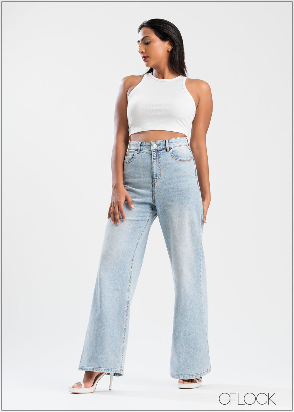 Wide Leg Moon Wash Jean - Long Length - 250625